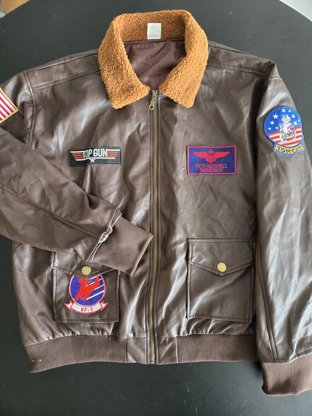 ​Top Gun Maverick Bomber Jacket Mens XL Faux Leather